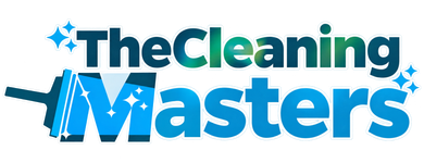 The Cleaning Masters logo in blue and green on a white background