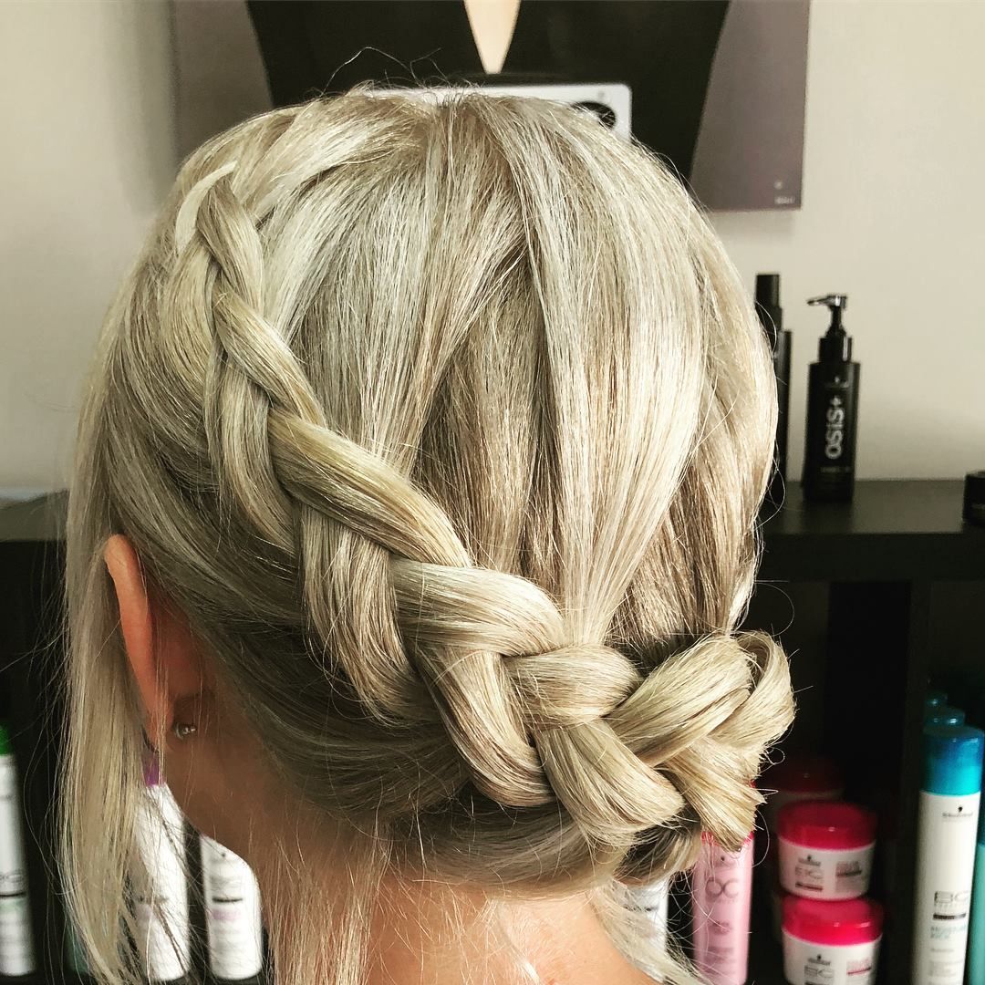 Blonde Hair Styled in A Braided Updo — EDISON Hair Collective In Mackay, QLD