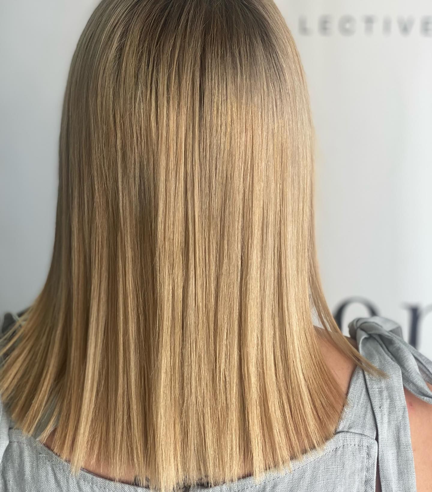 Blonde Hair, Straight, Shoulder-length, From the Back — EDISON Hair Collective In Mackay, QLD