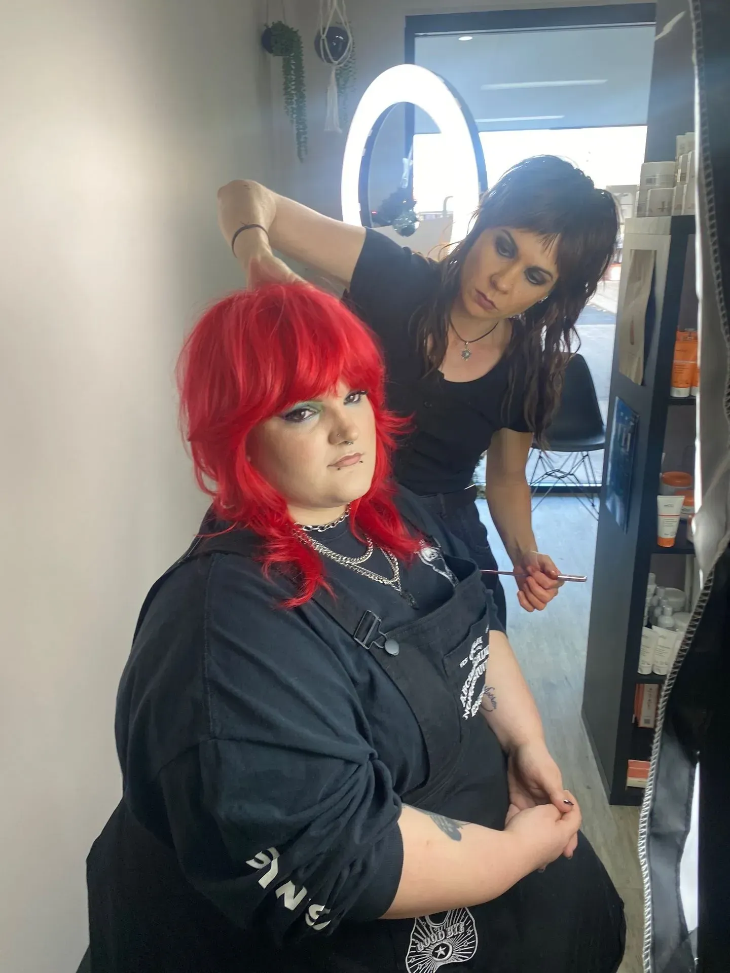 Woman with Red Hair Getting Haircut in Salon — EDISON Hair Collective In Mackay, QLD