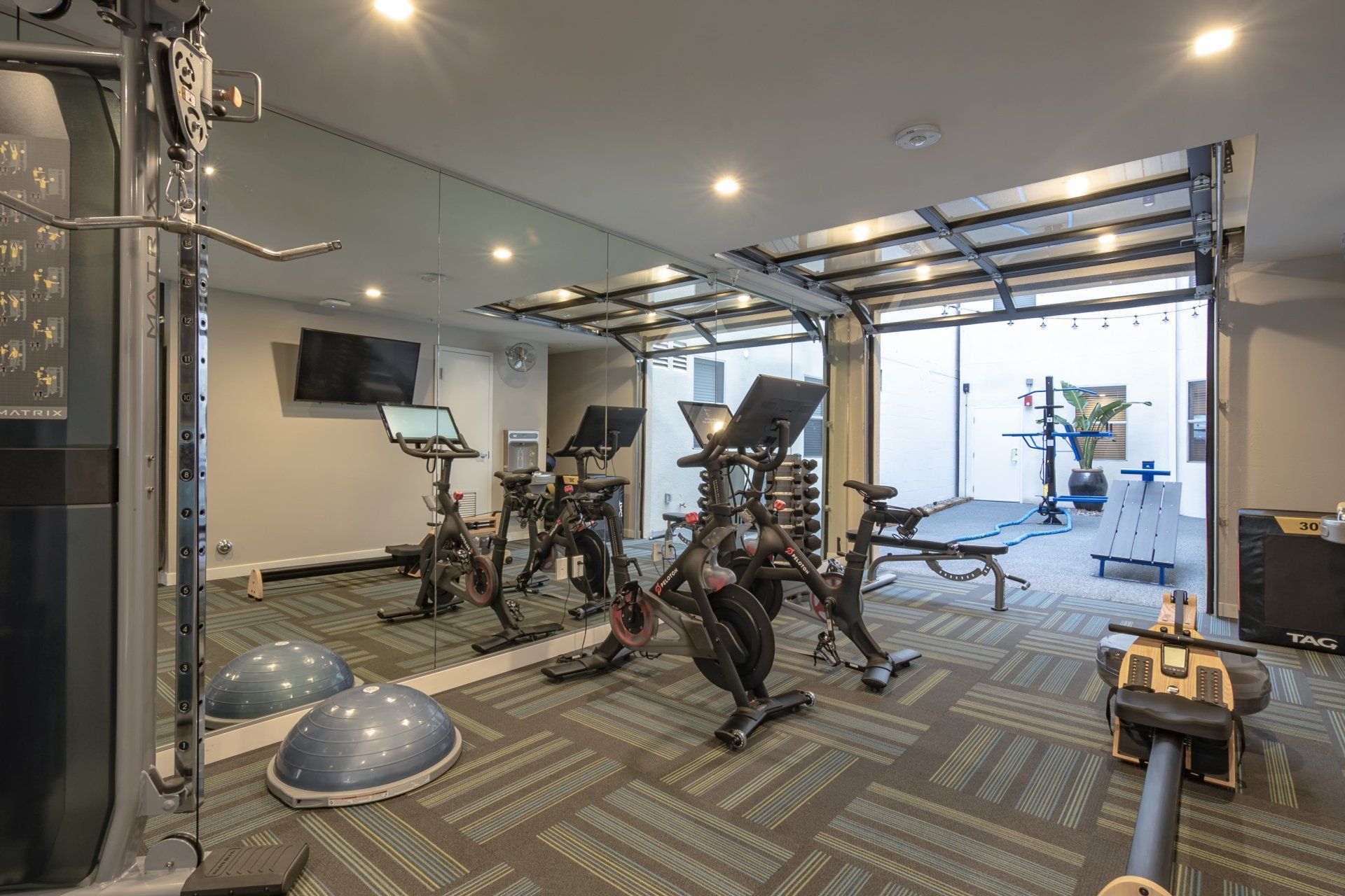 Interior of workout area