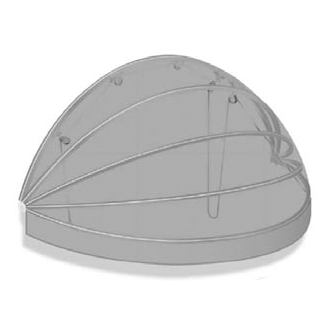 Casco grigio con tesa curva e sottogola laterale.