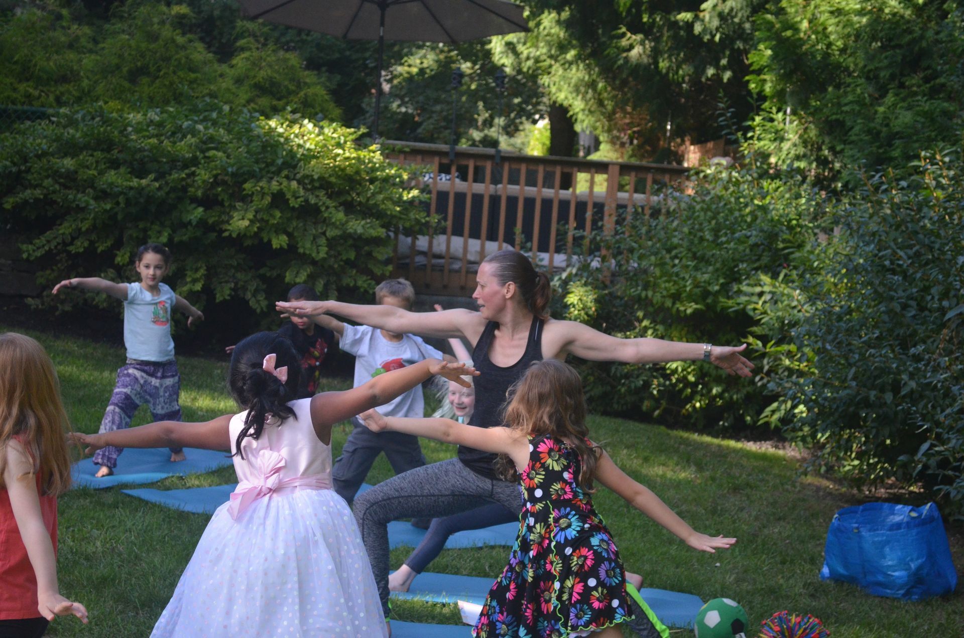 Children at a Yoga@Play pop up event