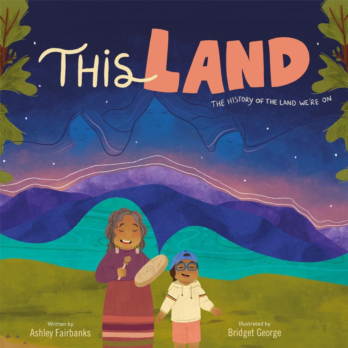 Book cover: Woman and child on a hill; title