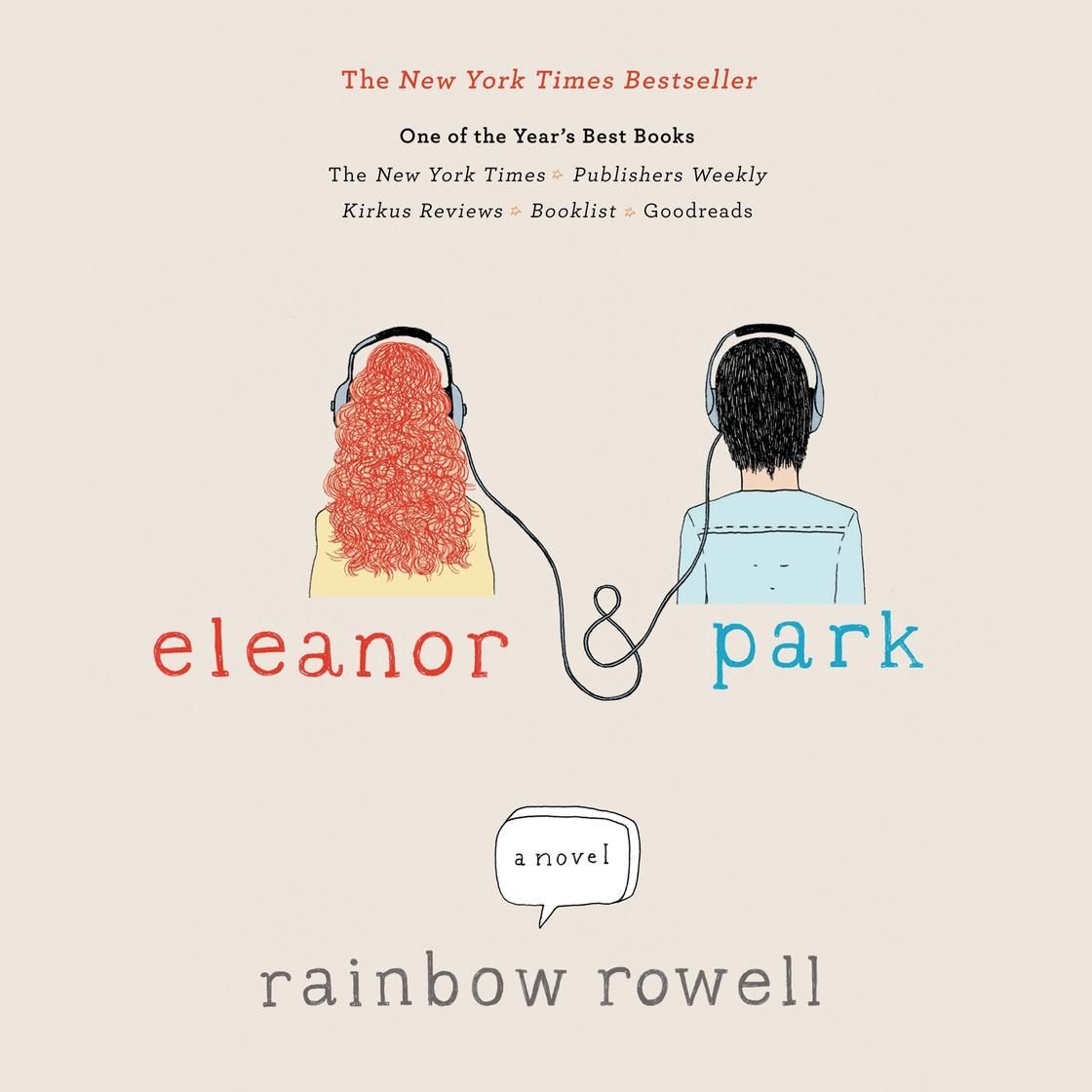 Cover of “Eleanor & Park” by Rainbow Rowell, with two illustrated figures and title text.