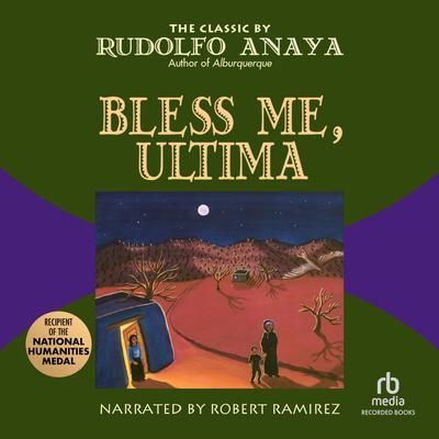 Book cover for *Bless Me, Ultima* by Rudolfo Anaya, showing a moonlit desert scene.