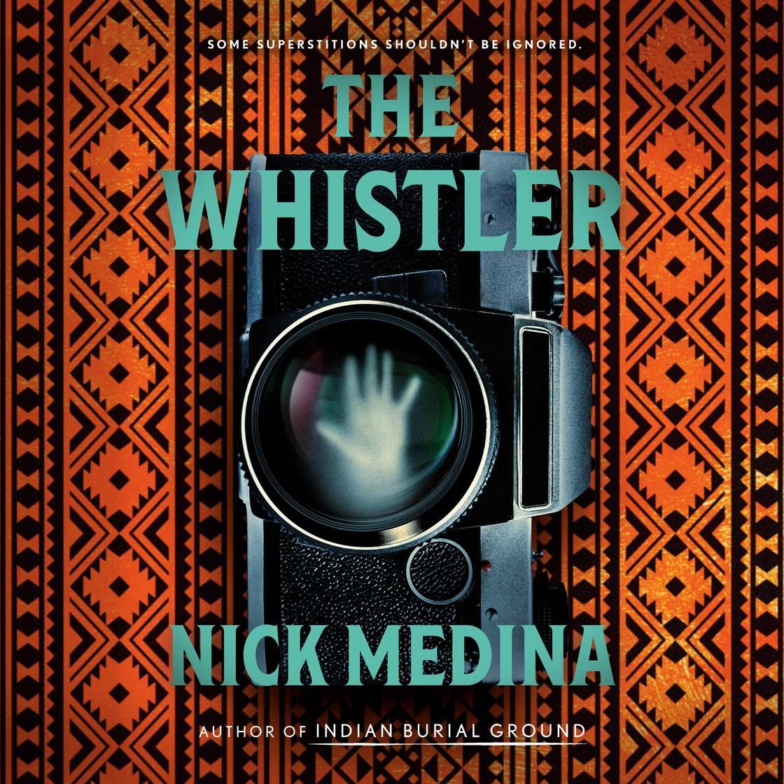 Book cover: camera lens with ghostly hand, title