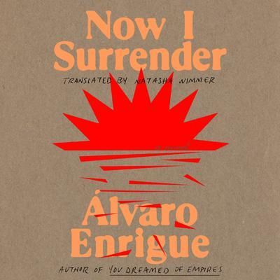 Album cover for “Now Surrender” by Álvaro Enrique, with a red burst on a beige background.