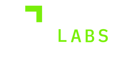 Green LABS logo with a stylized corner shape and neon green text on a white background