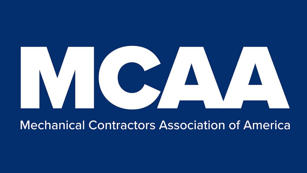 MCAA logo with white letters on a blue background: 