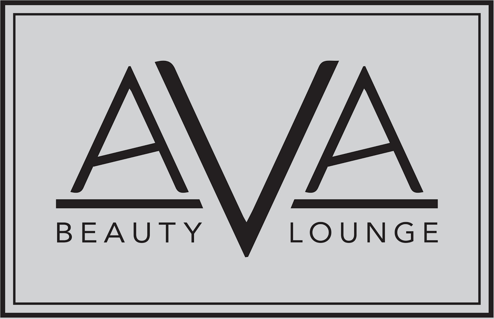 A black and white logo for ava beauty lounge