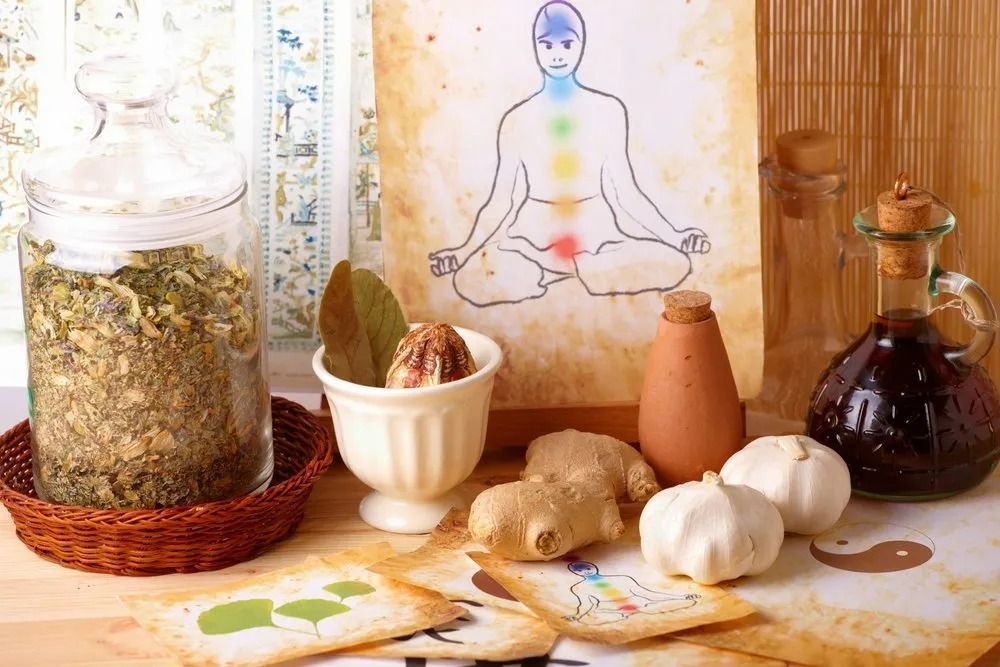 Herbs, Spices, and Bottles With a Chakra Diagram — All Body Holistic Health in Thuringowa Central, QLD