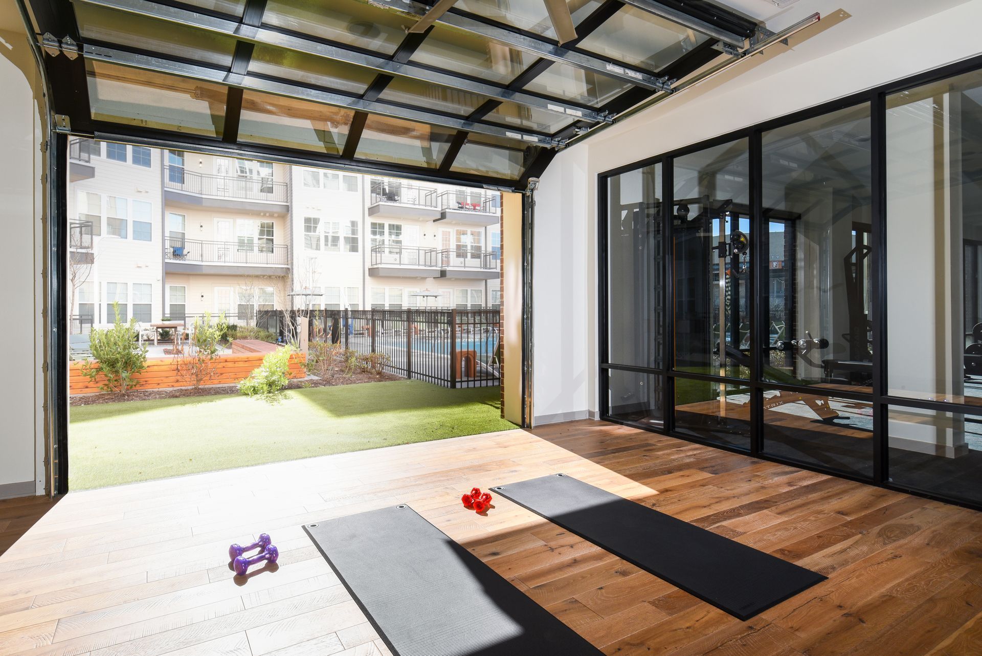 Yoga room at Livano Knoxville.