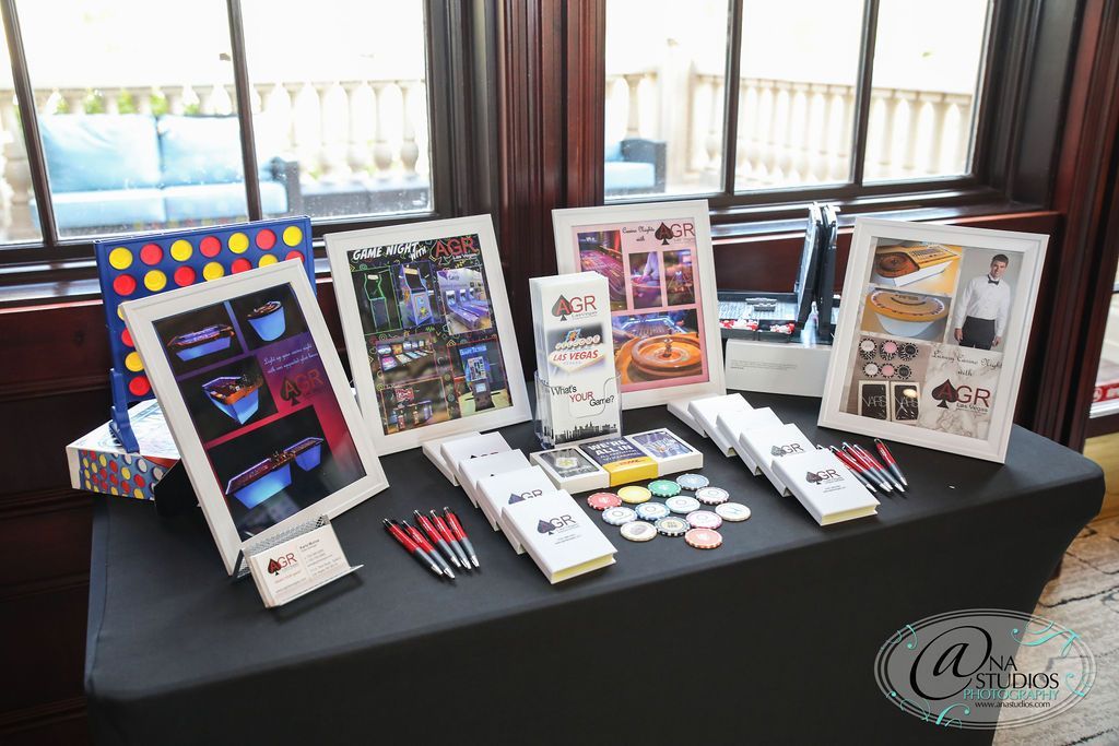 A table with a bunch of pictures on it