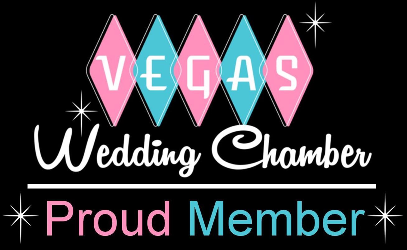 The logo for the vegas wedding chamber is a proud member.