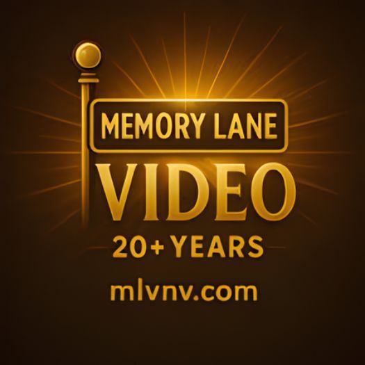 Golden Memory Lane Video logo: street sign, radiating lines,