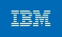 IBM logo in white on a blue background