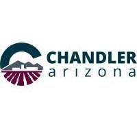 Chandler, Arizona city logo with stylized “C” and sun rays in teal, maroon, and gray