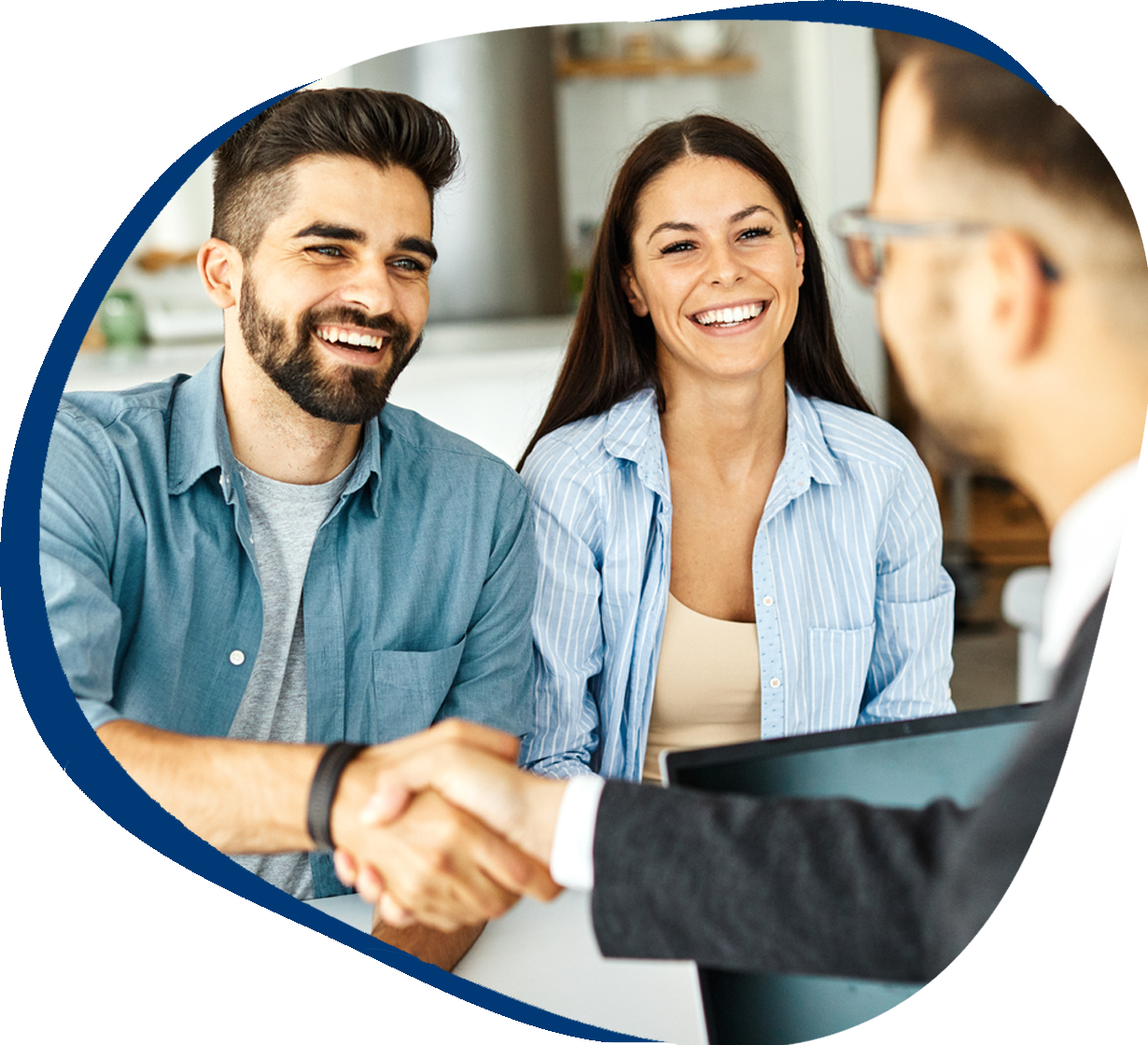 handshake with consultant at home