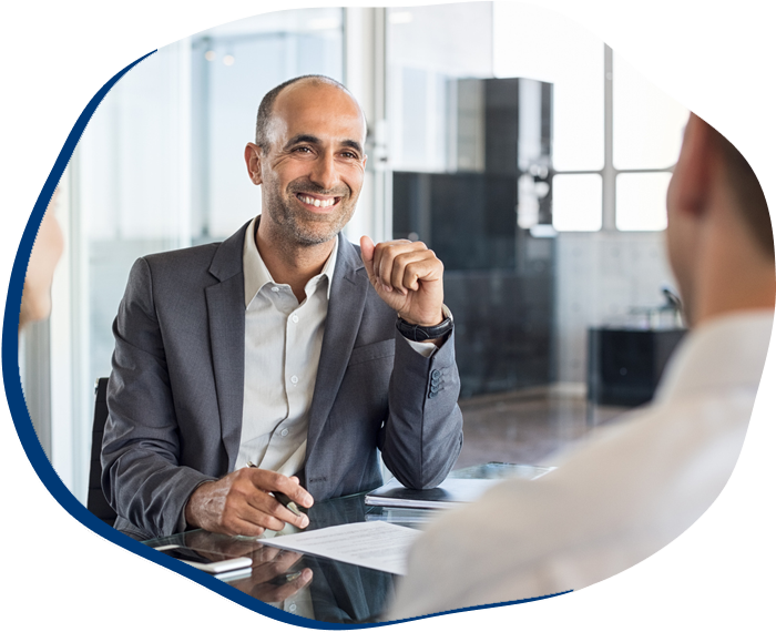 Happy financial agent smiling