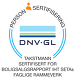 DNV GLs logo for profesjonell sertifisering for norske eiendomstakstmenn.