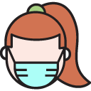 Woman wearing mask icon