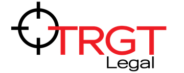 Logo for TRGT Legal: A red and white target icon next to "TRGT" in red text, with "Legal" below in black.