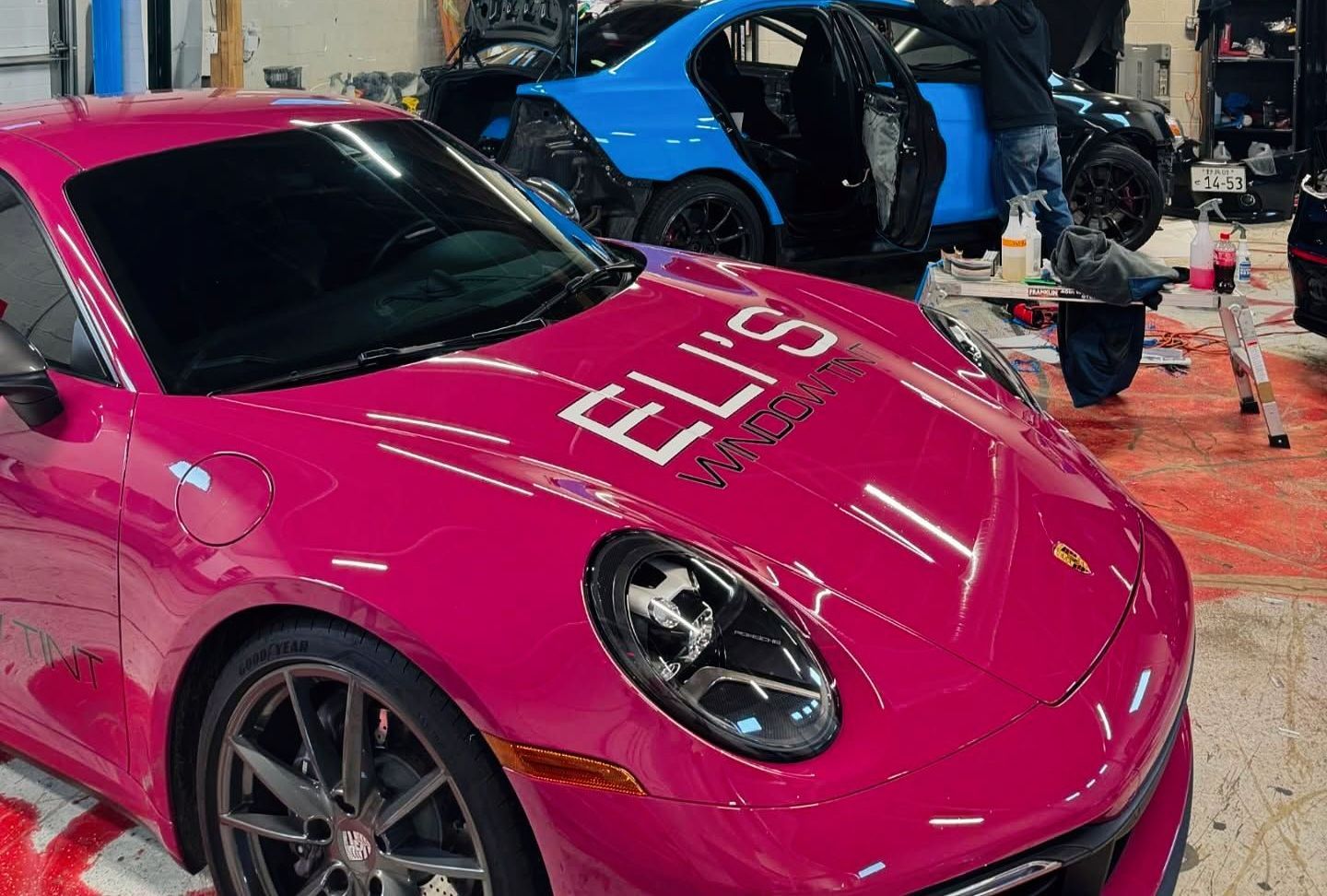 Pink Porsche with 