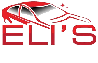 Red car silhouette over the text 