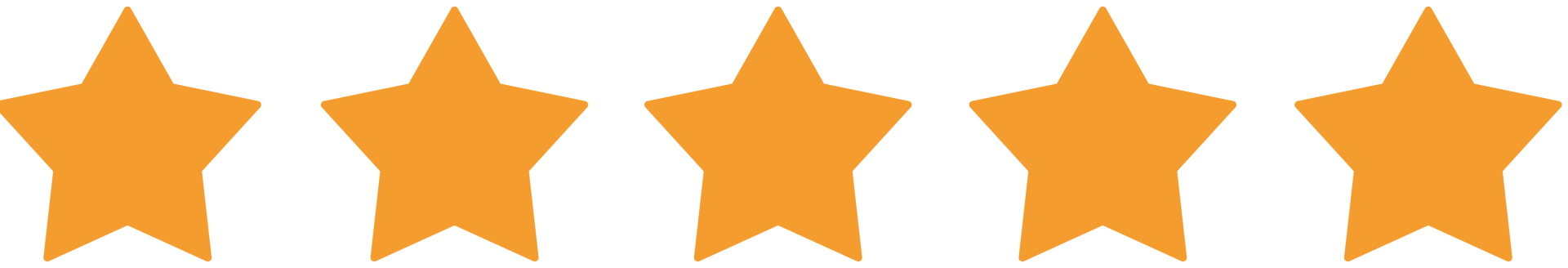 A row of orange stars on a white background.