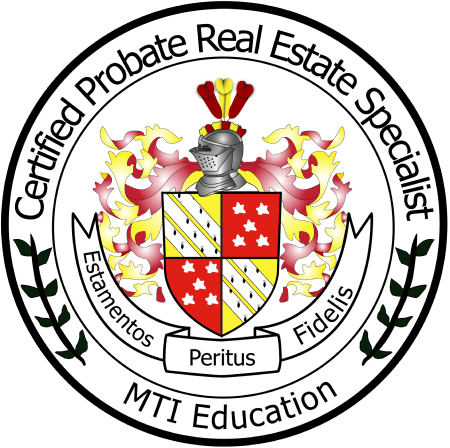 A seal for a certified probate real estate specialist