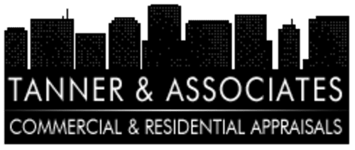 Logo for Tanner & Associates with a black cityscape, and white text:
