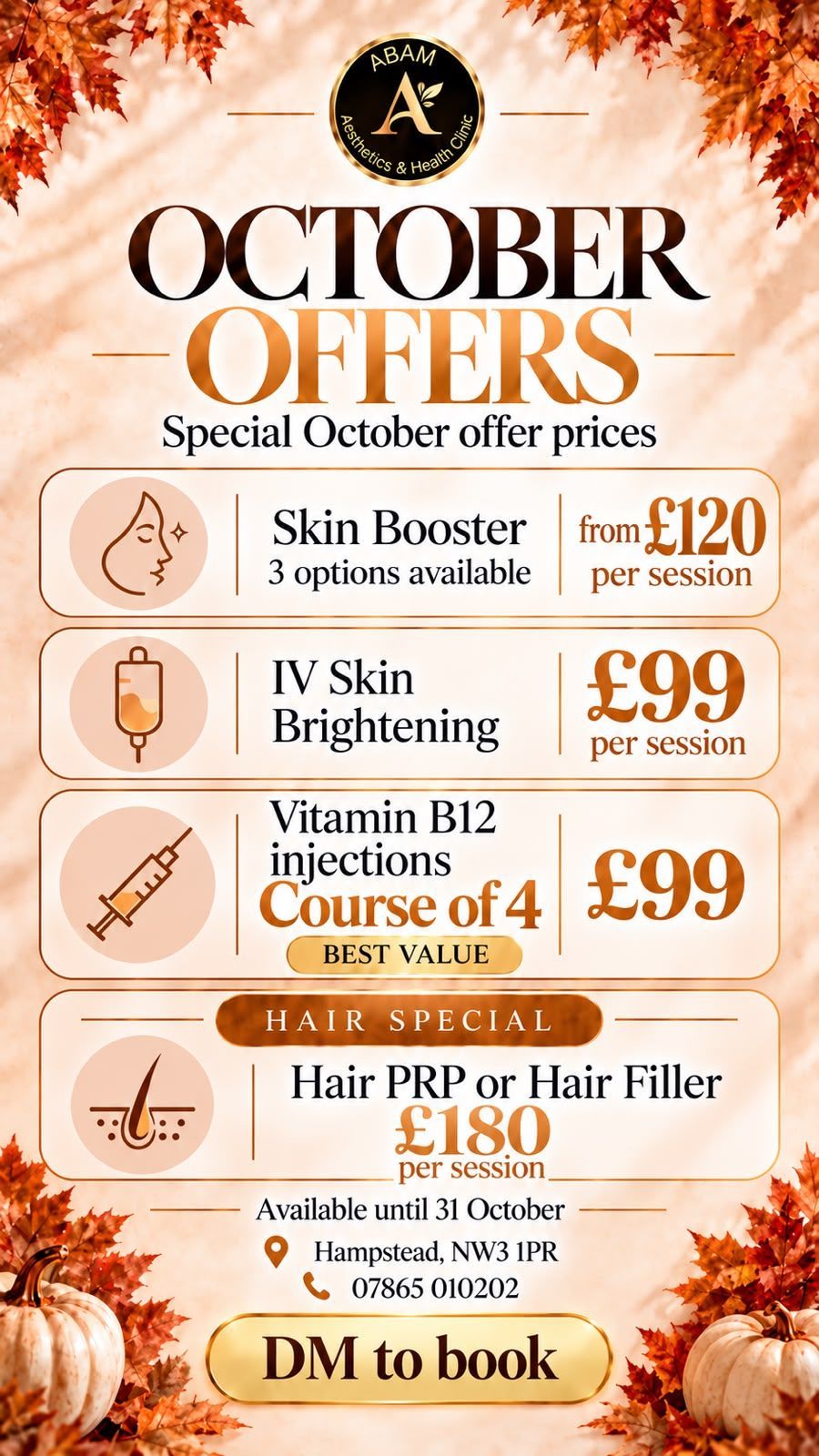 October 2026 offers at Armineh Aesthetics and Health Clinic in Hampstead