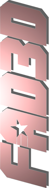 Vertical pink 3D “Bump” text with a star cutout on a white background