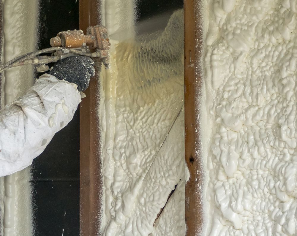 Professional Worker Spraying Foam