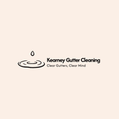 A black and tan Kearney gutter cleaning website logo.