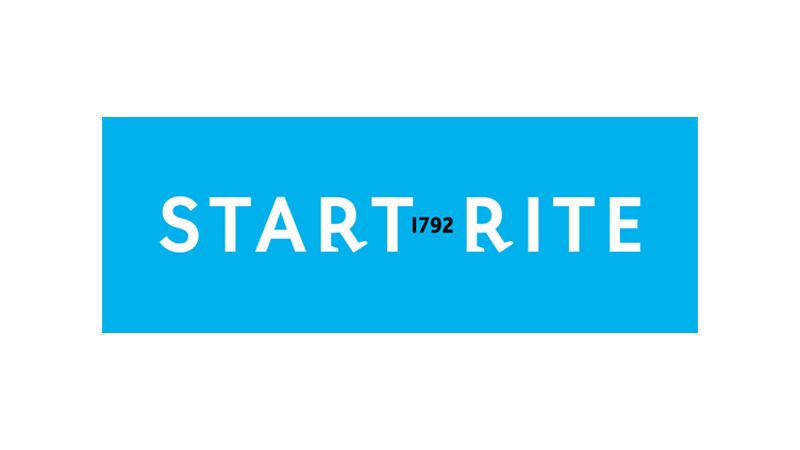 Start-Rite logo: blue rectangle with white text,