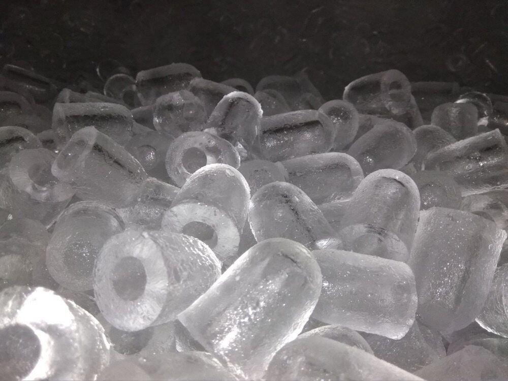 A Pile of Ice Cubes With Holes in Them — Bundy Ice in Hervey Bay, QLD
