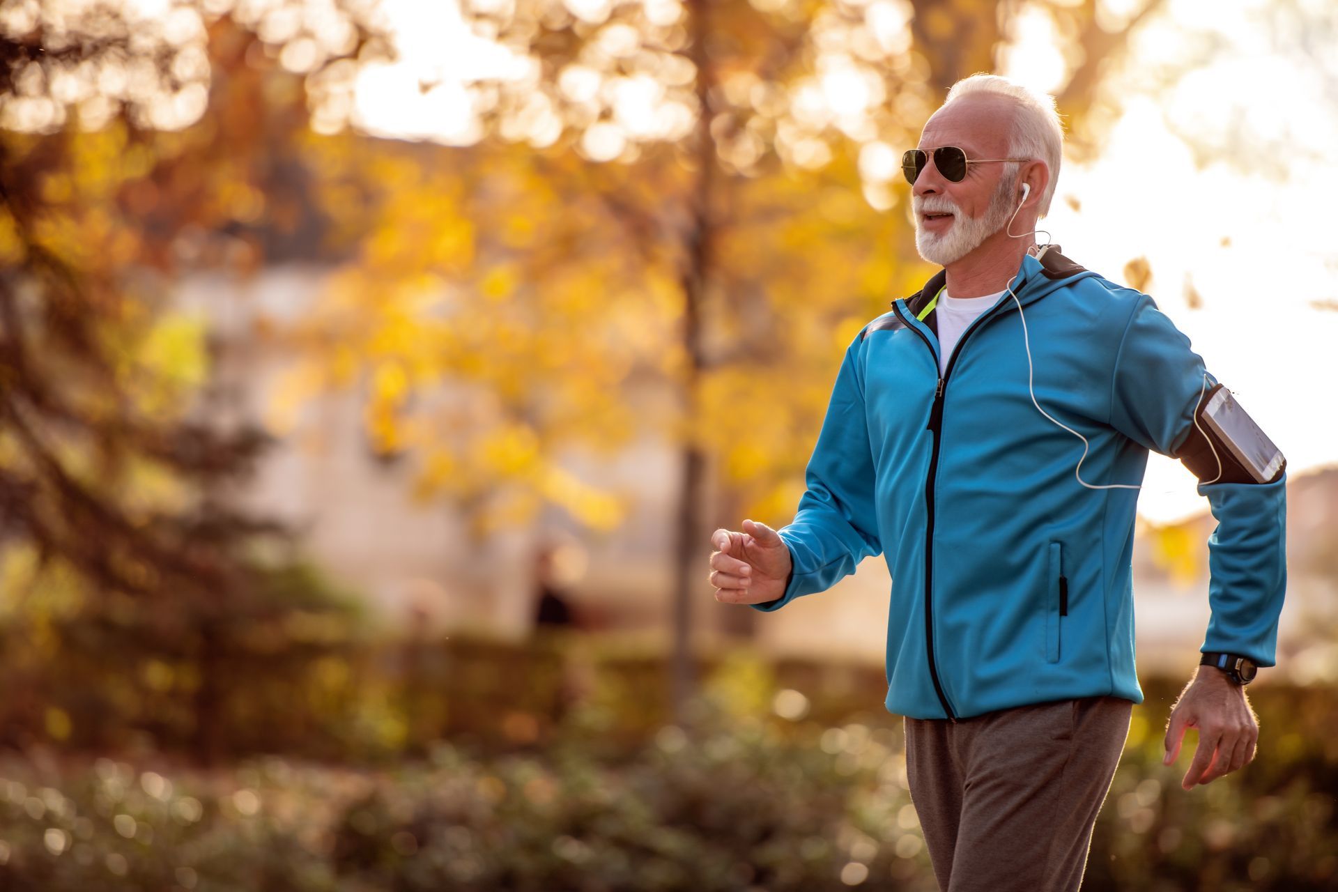 an old man running