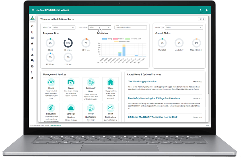 INS LifeGuard Secure Manager’s Portal