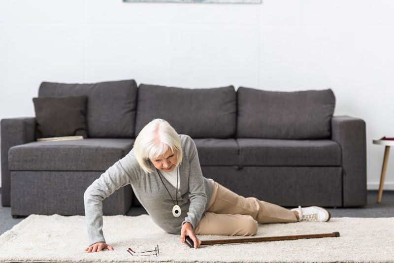 an elderly woman who suffered a fall