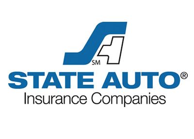 The state auto insurance companies logo is blue and white.