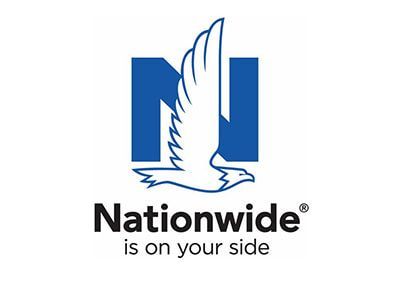 The logo for nationwide is on your side with an eagle on it.