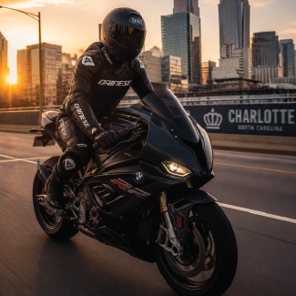 NC Insurance 2025 rates: auto rates up 5% and motorcycle rates down 16.3% on split car and bike graphic