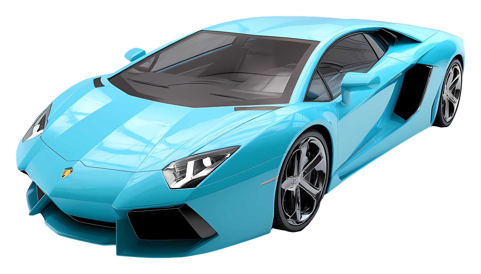 Light blue Lamborghini sports car.