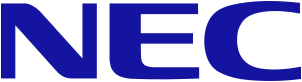 Blue NEC logo.