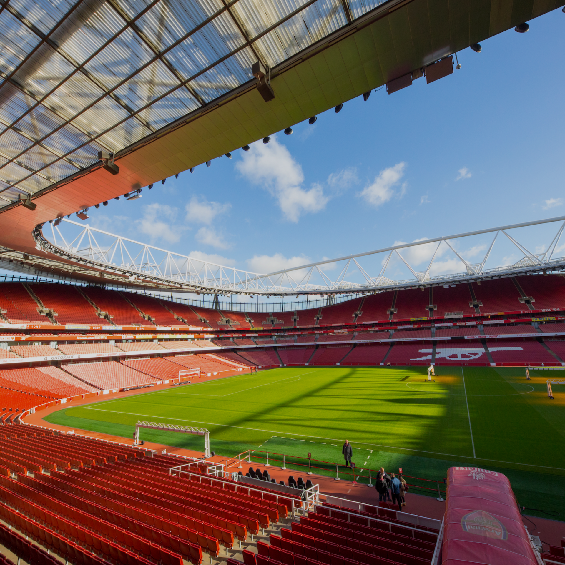 Emirates Stadium in London, UK showing the Arsenal armoury