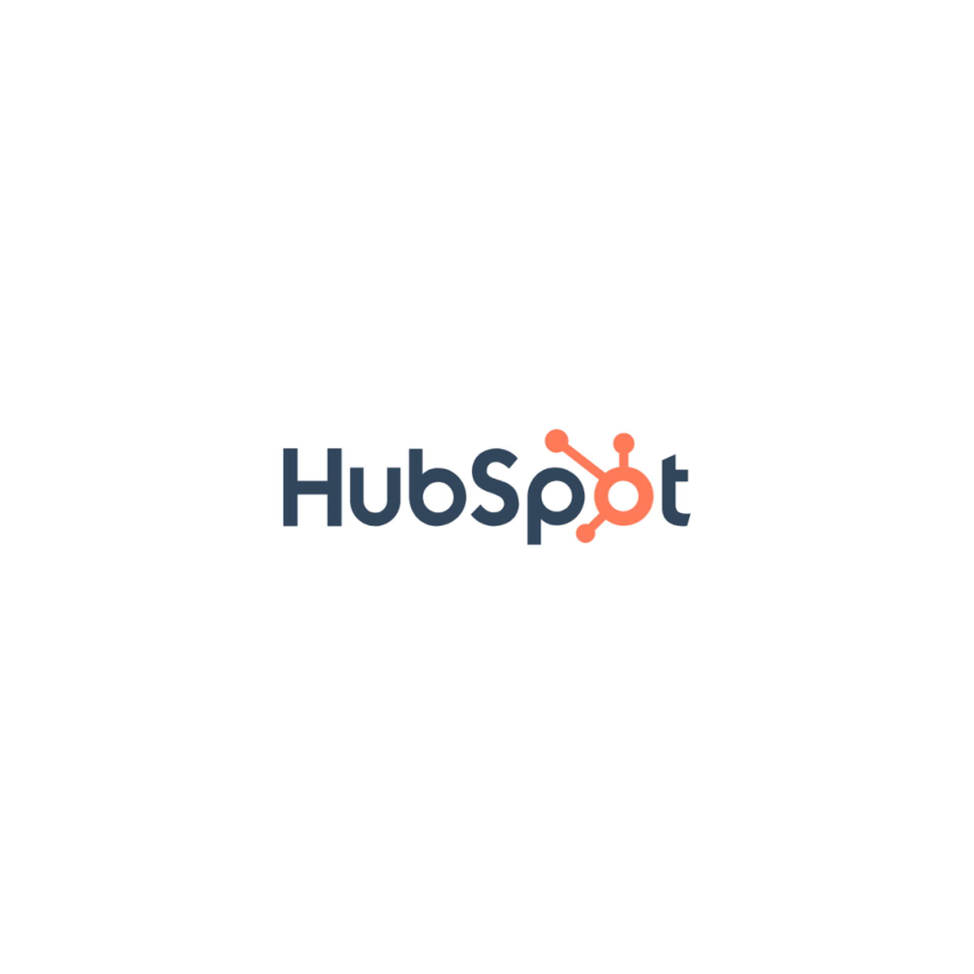 HubSpot logo in dark gray and orange on a white background