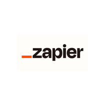 Zapier logo in black and orange on a white background