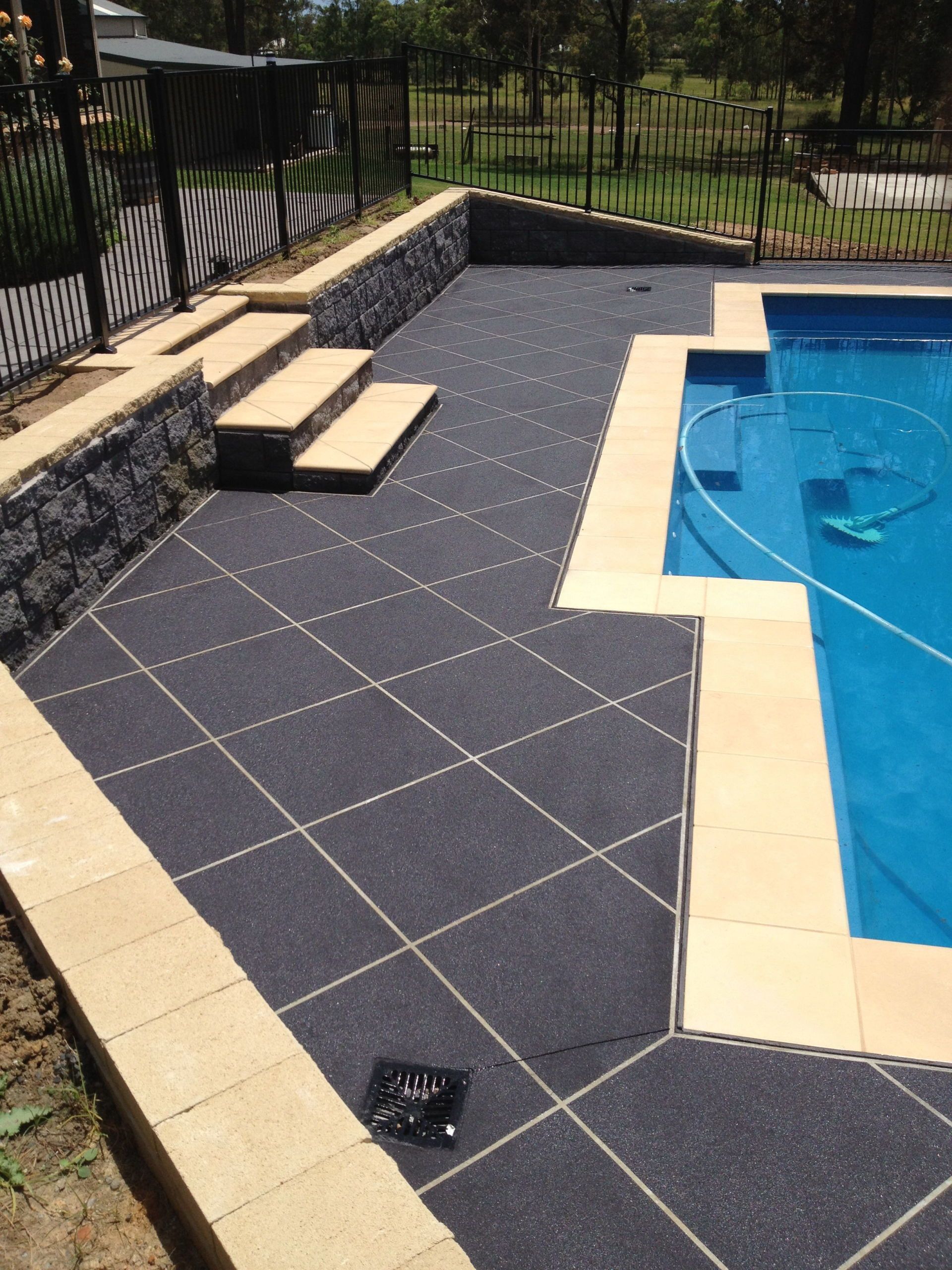 Stencils Create Beautiful Decorative Concrete Left Side — Newcastle, NSW — Haitch’s Concrete Resurfacing